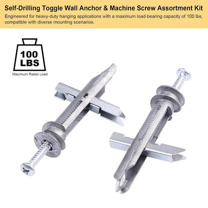 10 Pcs  Drywall Anchors and Screws Kit