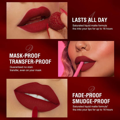 6 Pcs Matte Nude Liquid Lipstick Set