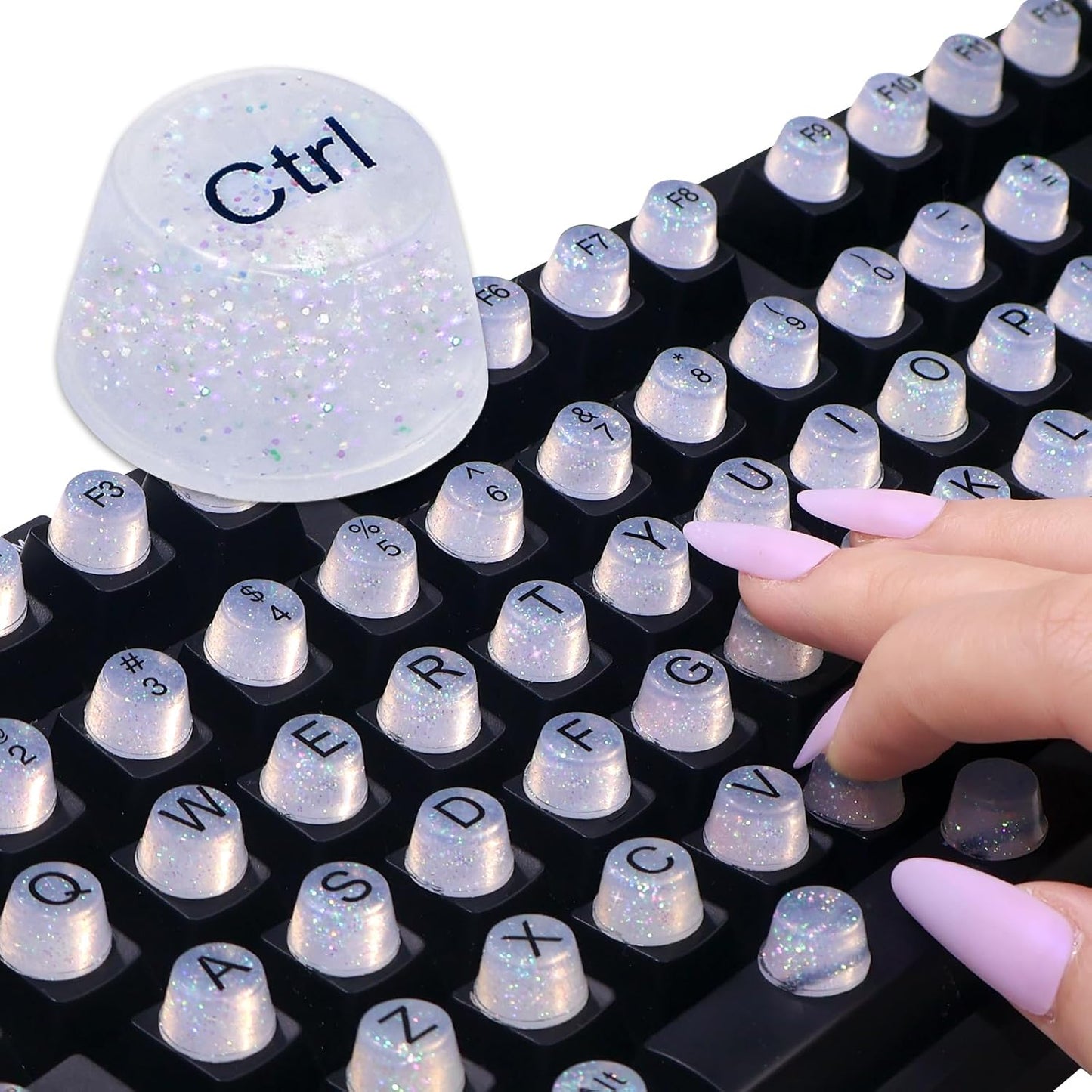 Keyboard Stickers for Long Nails