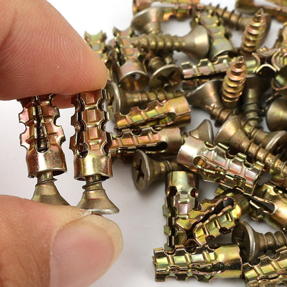 50 Pcs Self-Drilling, Self-Tapping Metal Expansion Anchors and Fasteners—Suitable for Wood, Drywall, and Concrete