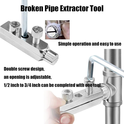 Broken Pipe Extractor Tool, Pipe Screw Remover and Easy Out Valve Extractor Set
