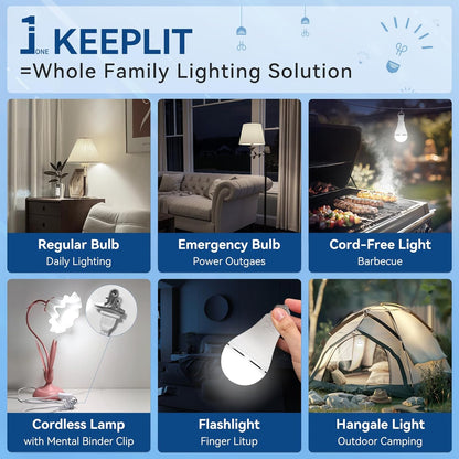 Rechargeable Emergency Light Bulbs for Home Power Outage Camping Hurricane