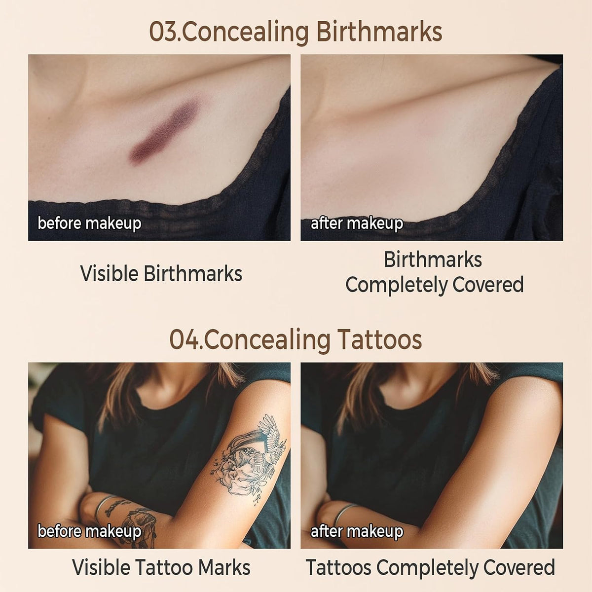 Full Coverage Concealer Balm, for Dark Circles & Blemishes,for Any Skin