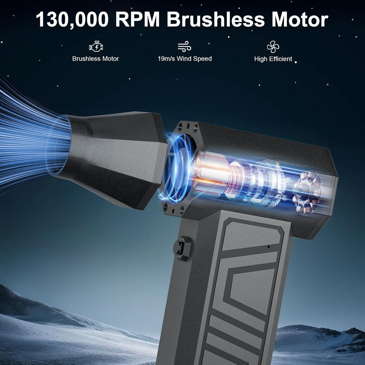 Mini Handheld Turbo Fan, 130000 RPM Rechargeable Air Duster for Car/Home/Outdoor/BBQ