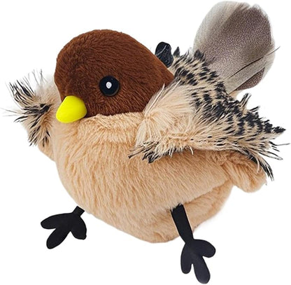 Interactive Cat Chasing Toy – Realistic Bird-Chirping Feather Toy
