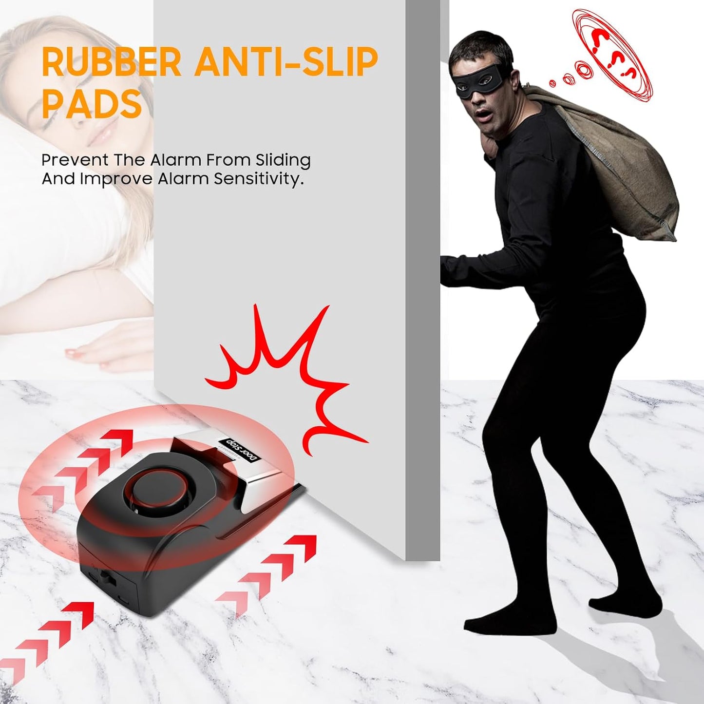 120dB Door Stop Alarm – Portable Anti-Theft Security for Home, Apartment & Travel Use