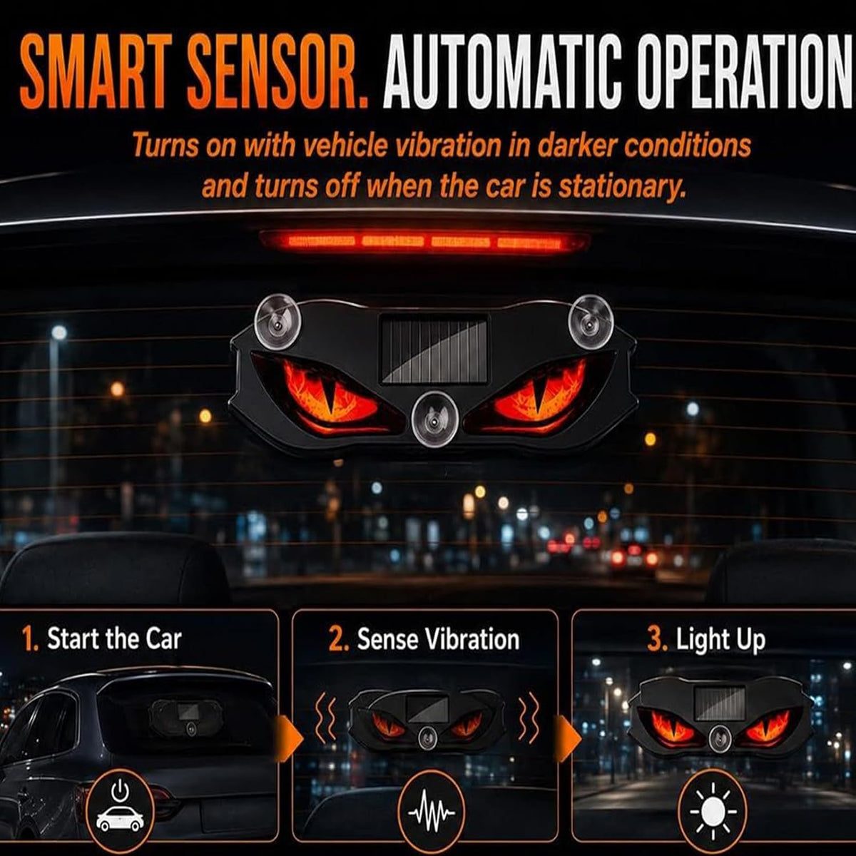 Solar-Powered Car Warning Lights - Smart Sensor Waterproof