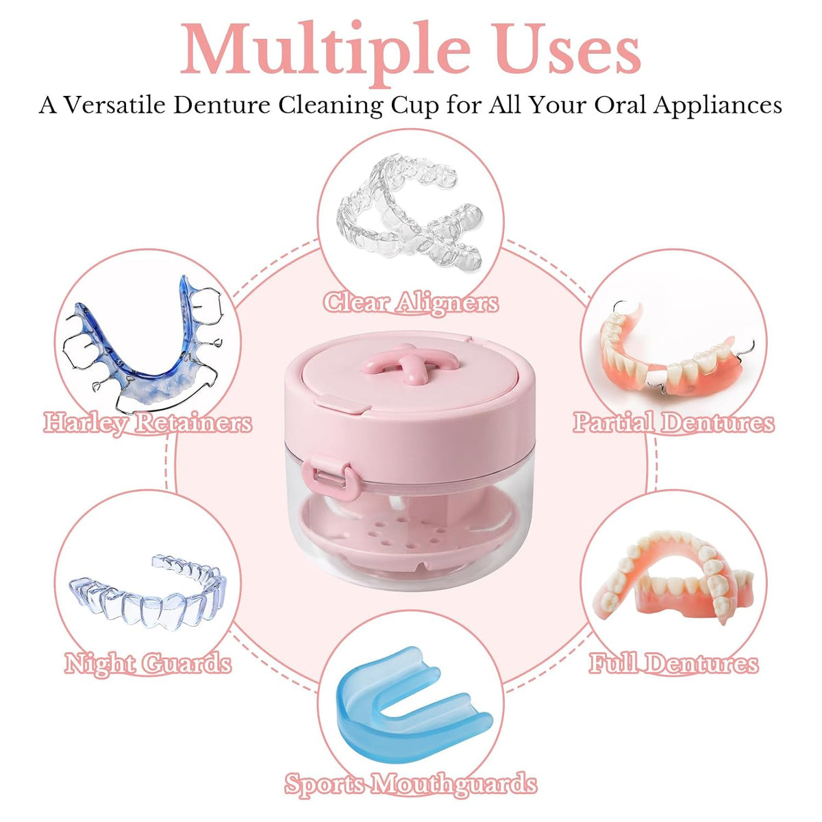 3-in-1 Denture Bath Box with Leak Proof