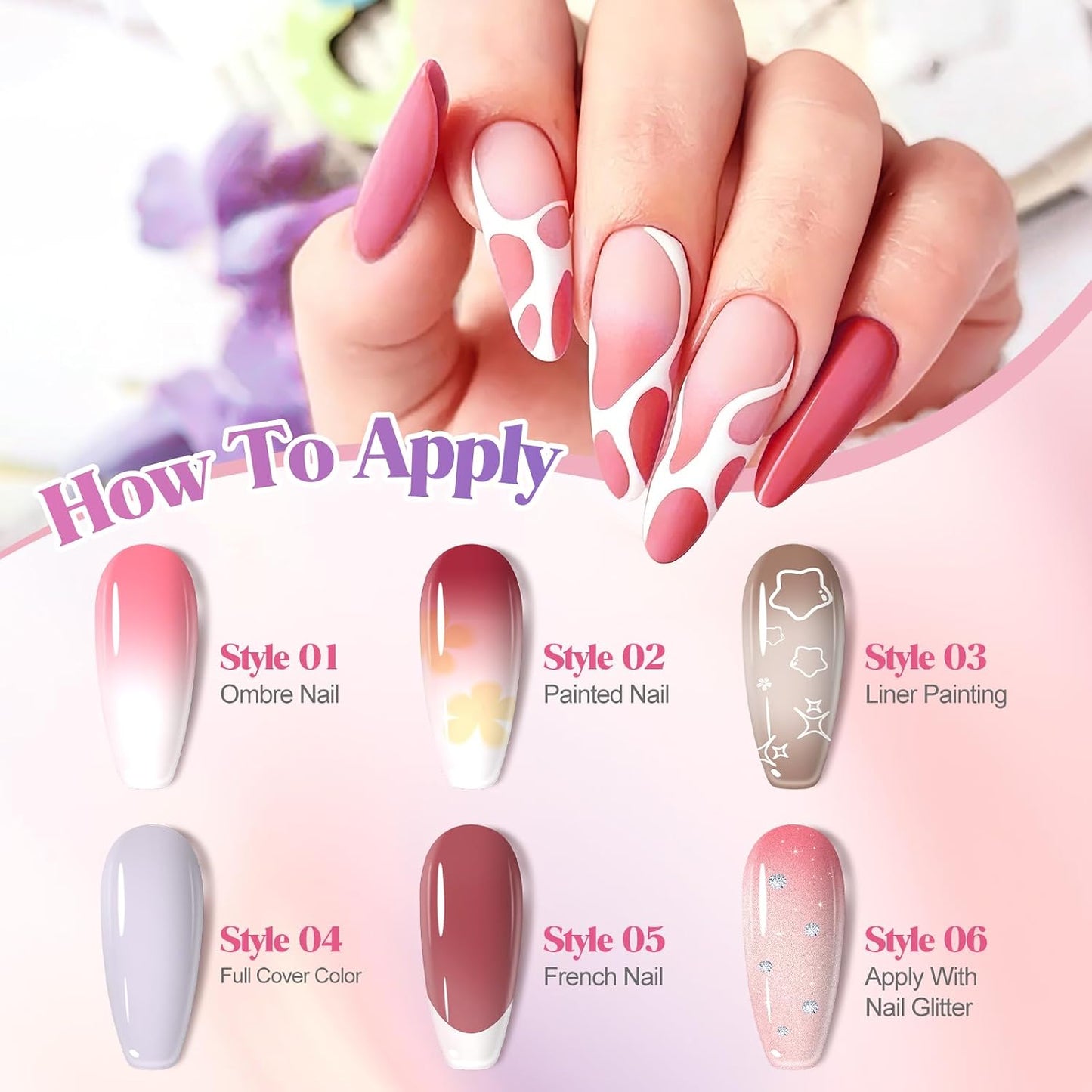 6 Color Cushion Gradient Painting-Ombre Nail Patting Gel Polish