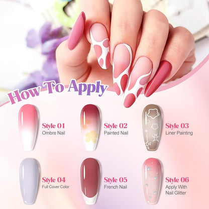 6 Color Cushion Gradient Painting-Ombre Nail Patting Gel Polish