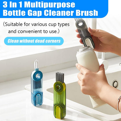 3-in-1 Multifunctional Cup Lid Crevice Cleaning Brush Set