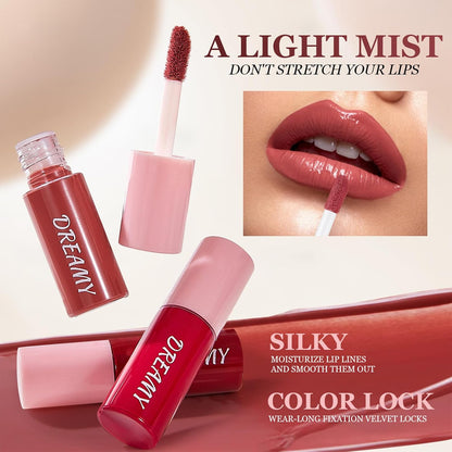 10Pcs Velvet Lip Oil Stain with Non-Transfer Formula
