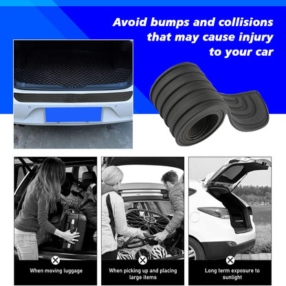 Car Rear Bumper Guard, Rubber Scratch-resistant Anti-slip Trunk Sill Protector