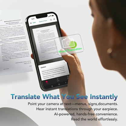 AI Translation Earbuds Real Time Support 134 Languages Compatible with iOS & Android, for Travel Business