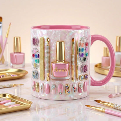 Personalized Nail Tech Mug for Nail Artist, Nail Salon Owner