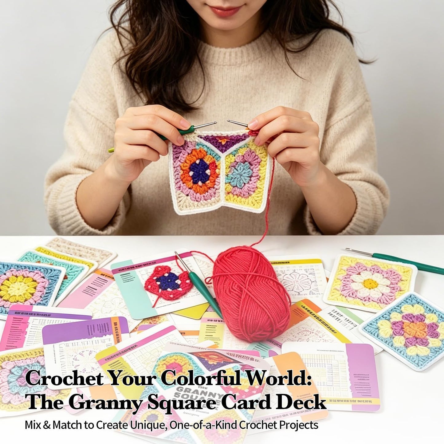 The Granny Square Card Deck: 50 mix and match designs