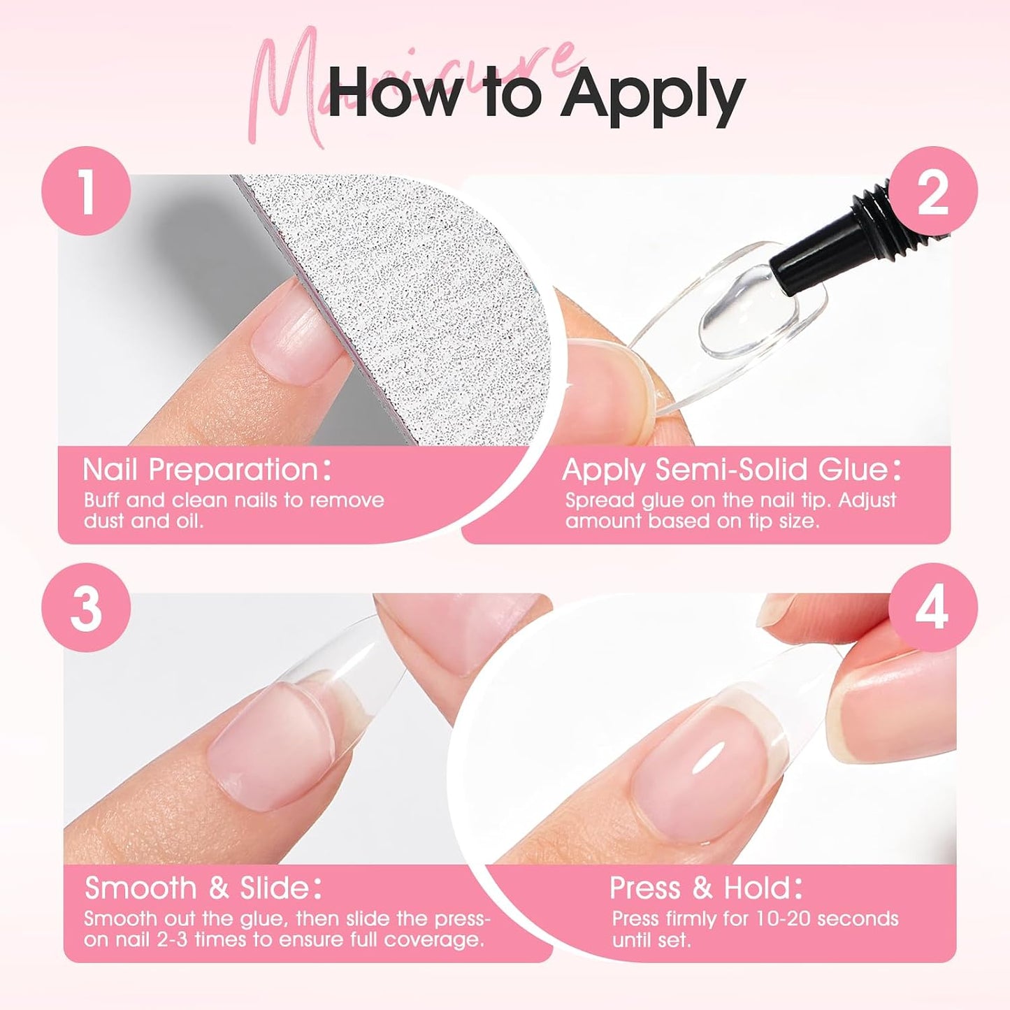 Semi Solid Nail Glue Set for Press On Nails with Nail Debonding Agent Remover