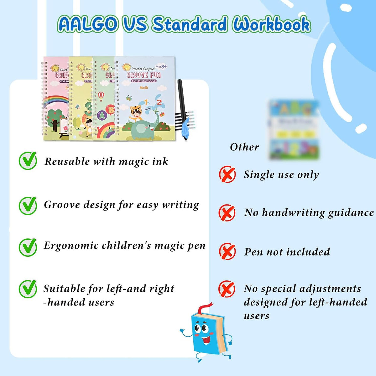 Children's Grooved Calligraphy Practice Book - Reusable