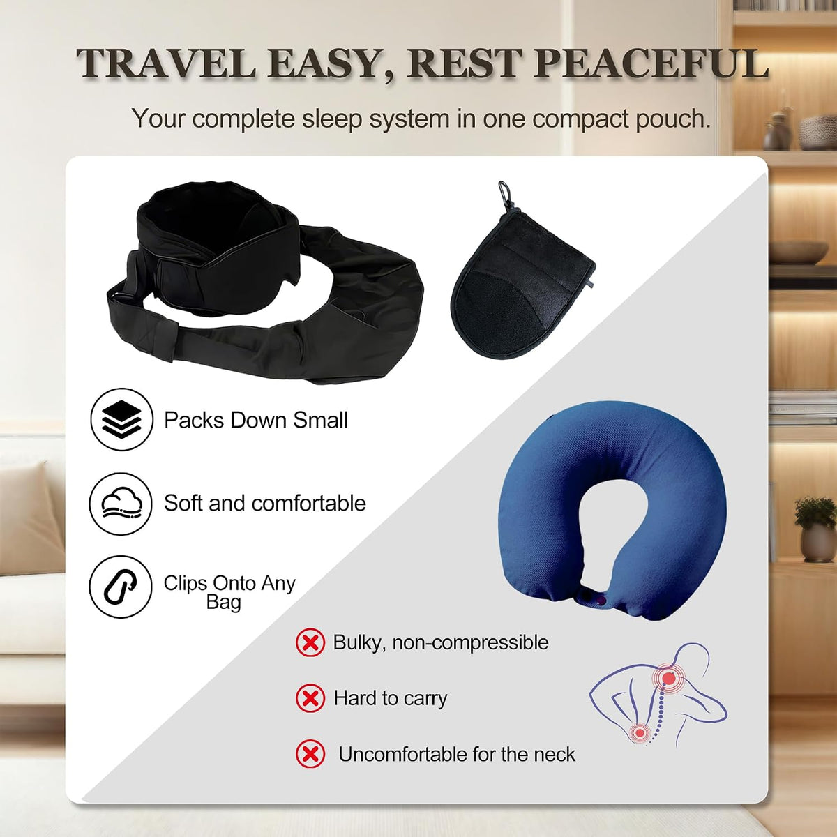 3-in-1 Aircraft Sleep Support System - Integrated Aircraft Sleep Kit