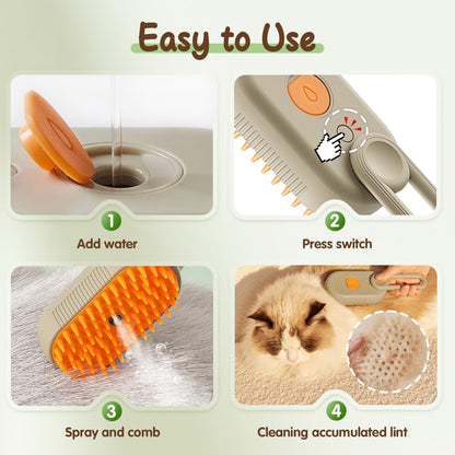 2026 New Universal Steam Grooming Brush for Cats and Dogs