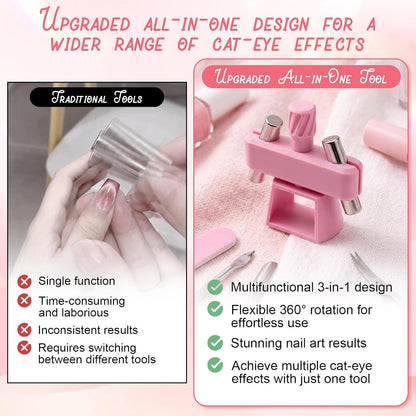 360° Automatic Cat Eye Magnet, Rotating Cat Eye Magnet for DIY Nails