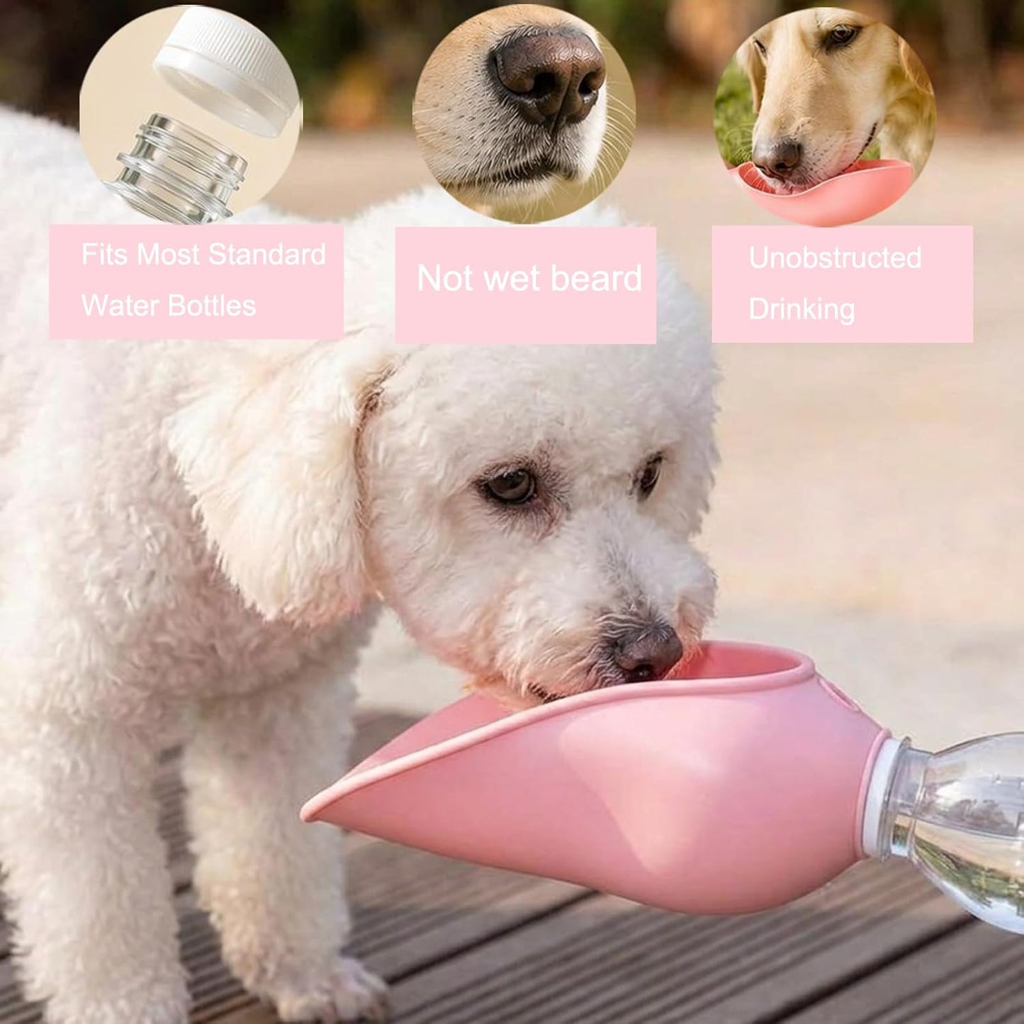 Portable Dog Water Bottle with Foldable Bowl – Leakproof Pet Water Dispenser for Walking, Hiking & Travel