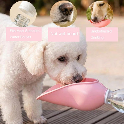 Portable Dog Water Bottle with Foldable Bowl – Leakproof Pet Water Dispenser for Walking, Hiking & Travel