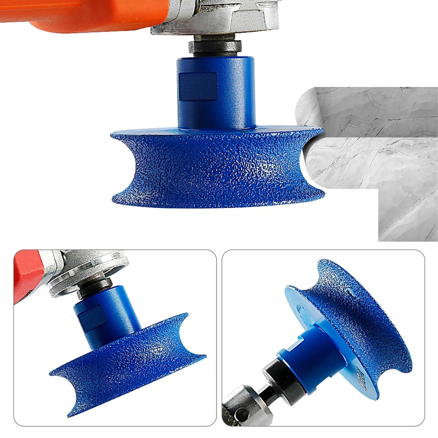 Diamond Edging Wheel Half-Round Profile, For Angle Grinders, 5/8-11 Thread