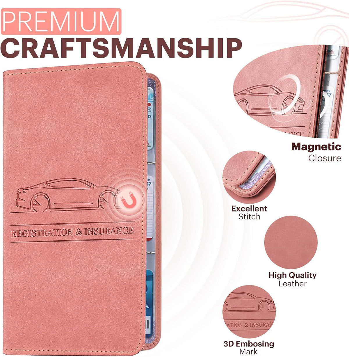 Car Registration And Insurance Card Holder, Car Document Holder