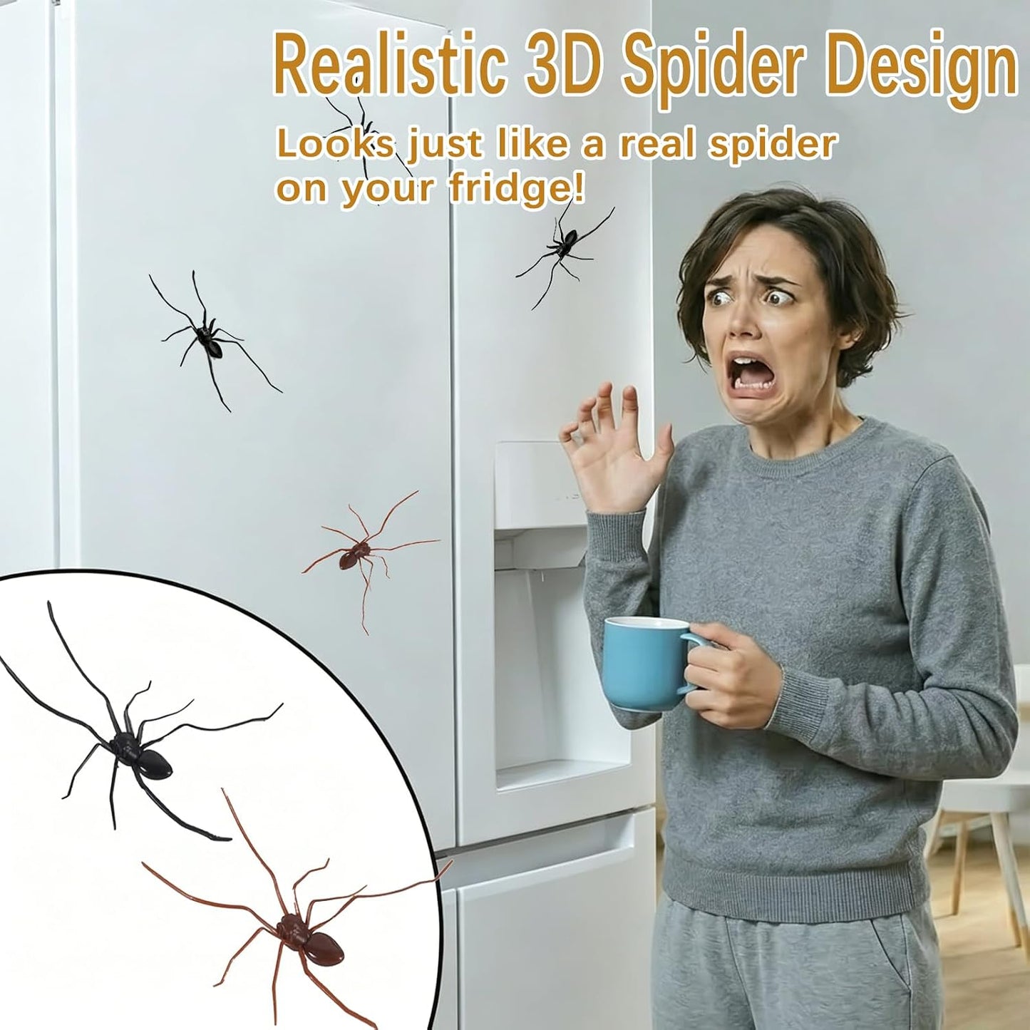 3Pcs 3D Realistic Spider Magnet for Car, Garage Door, Refrigerator