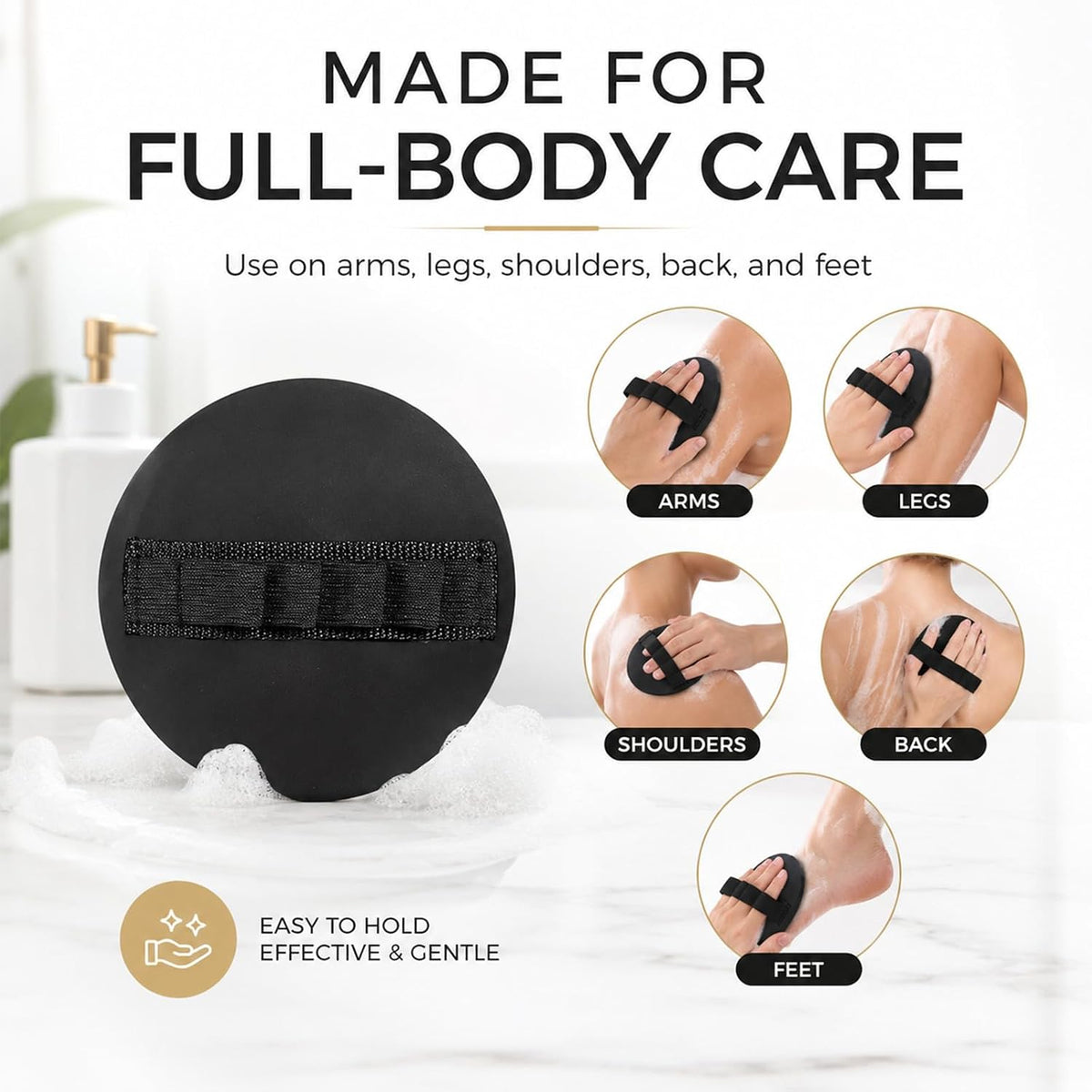 2 Pack Rubber Body Exfoliating Gloves for Dead Skin Removal & Body Cleansing