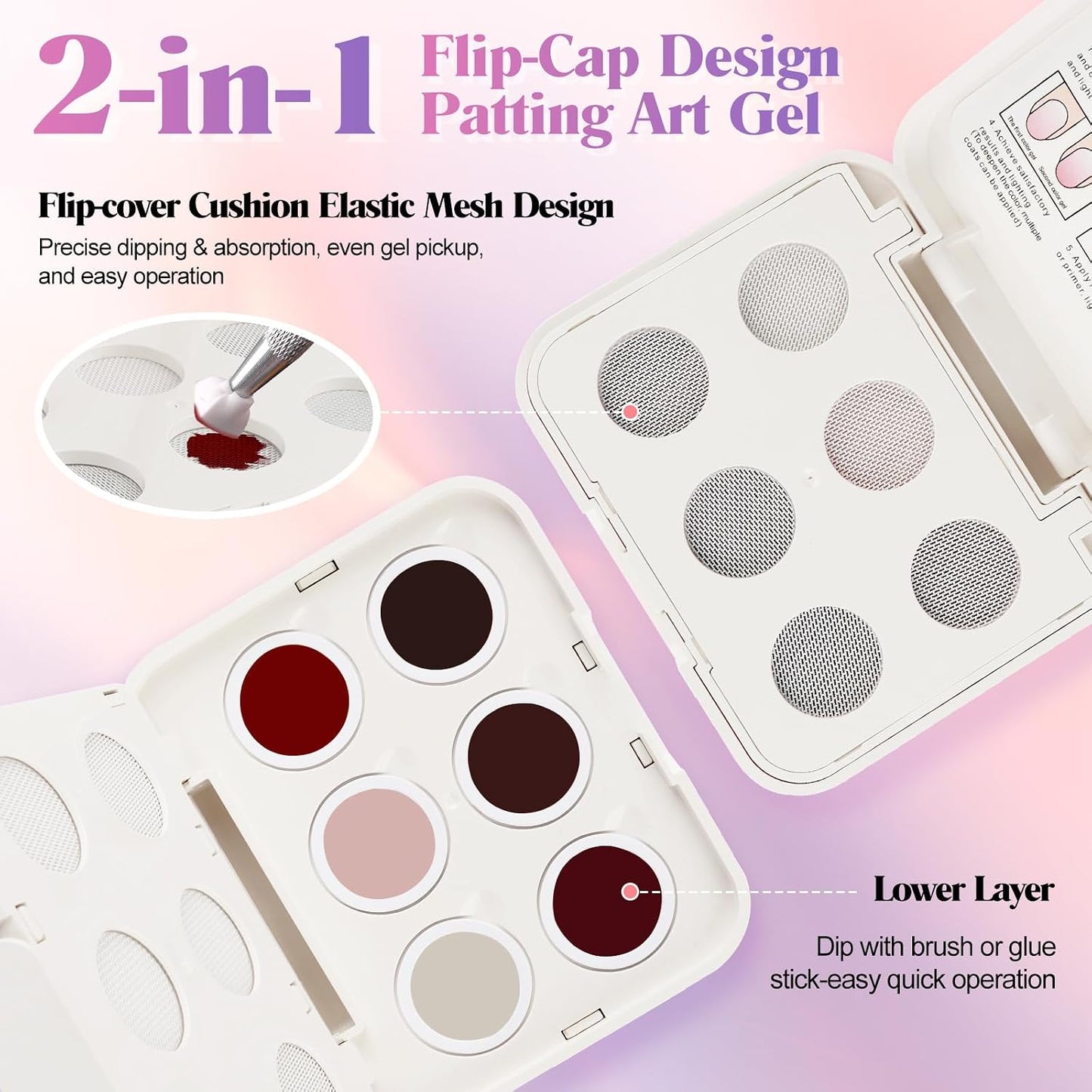 6 Color Cushion Gradient Painting-Ombre Nail Patting Gel Polish