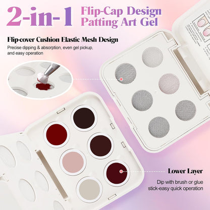 6 Color Cushion Gradient Painting-Ombre Nail Patting Gel Polish
