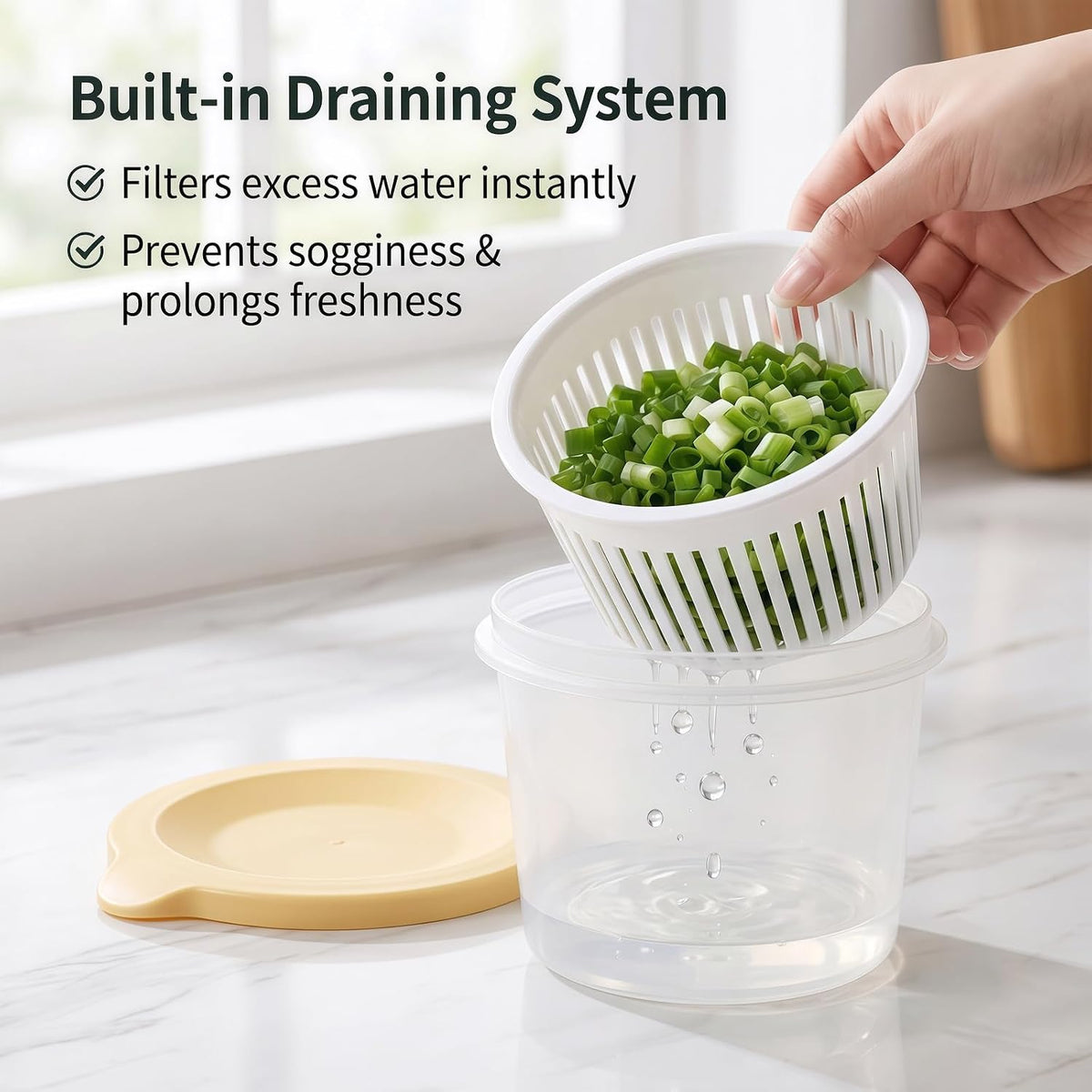 Food Storage Containers With Lids - Drain Strainer
