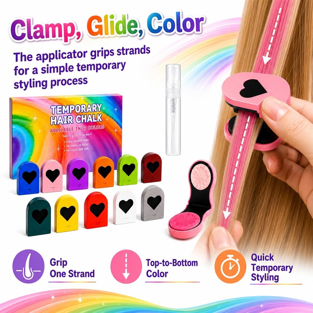 10 Color Of Hair Dye Powder - Washable Temporary Hair Dye