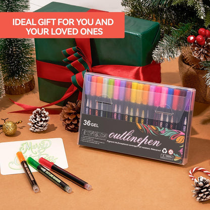 Double-Line Outline Pens Set – DIY Colorful Highlighter Markers