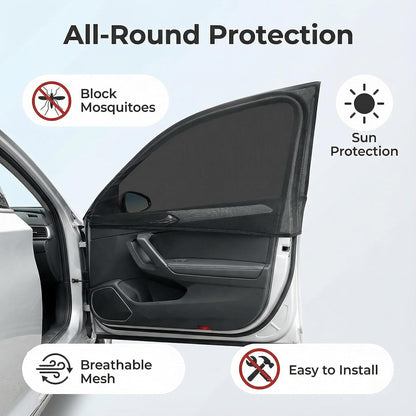 4 Pack Car Window Mosquito Screen for Front & Back Covers Car