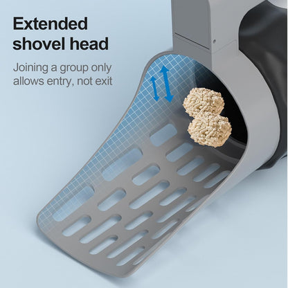 2 in 1 Cat Litter Scoop With 3 Rolls of Disposal Bags, Large Capacity Scoop Head