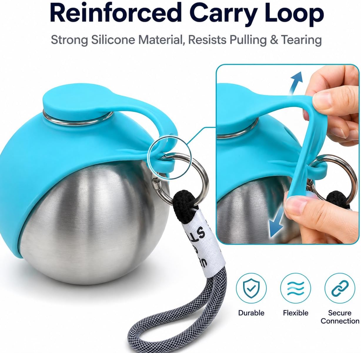 Portable Dog Water Bottle – 10 oz Leak-Proof Stainless Steel