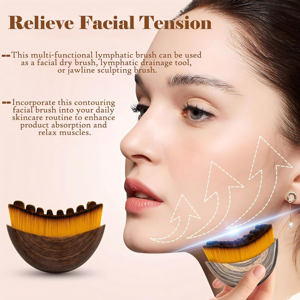 2Pack Lymphatic Contour Face Brush - Double Chin Reducer & Lymphatic Drainage