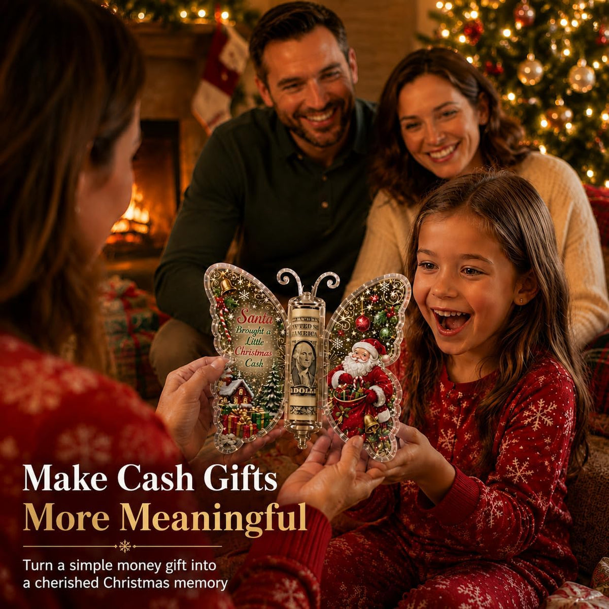 Butterfly Christmas Money Gift Ornament Butterfly Xmas Cash Decor