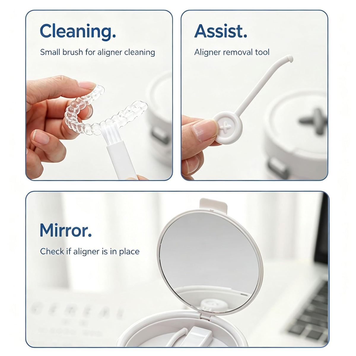 Retainer Cleaner Case Box,Storage Soak Container With Drain Tray
