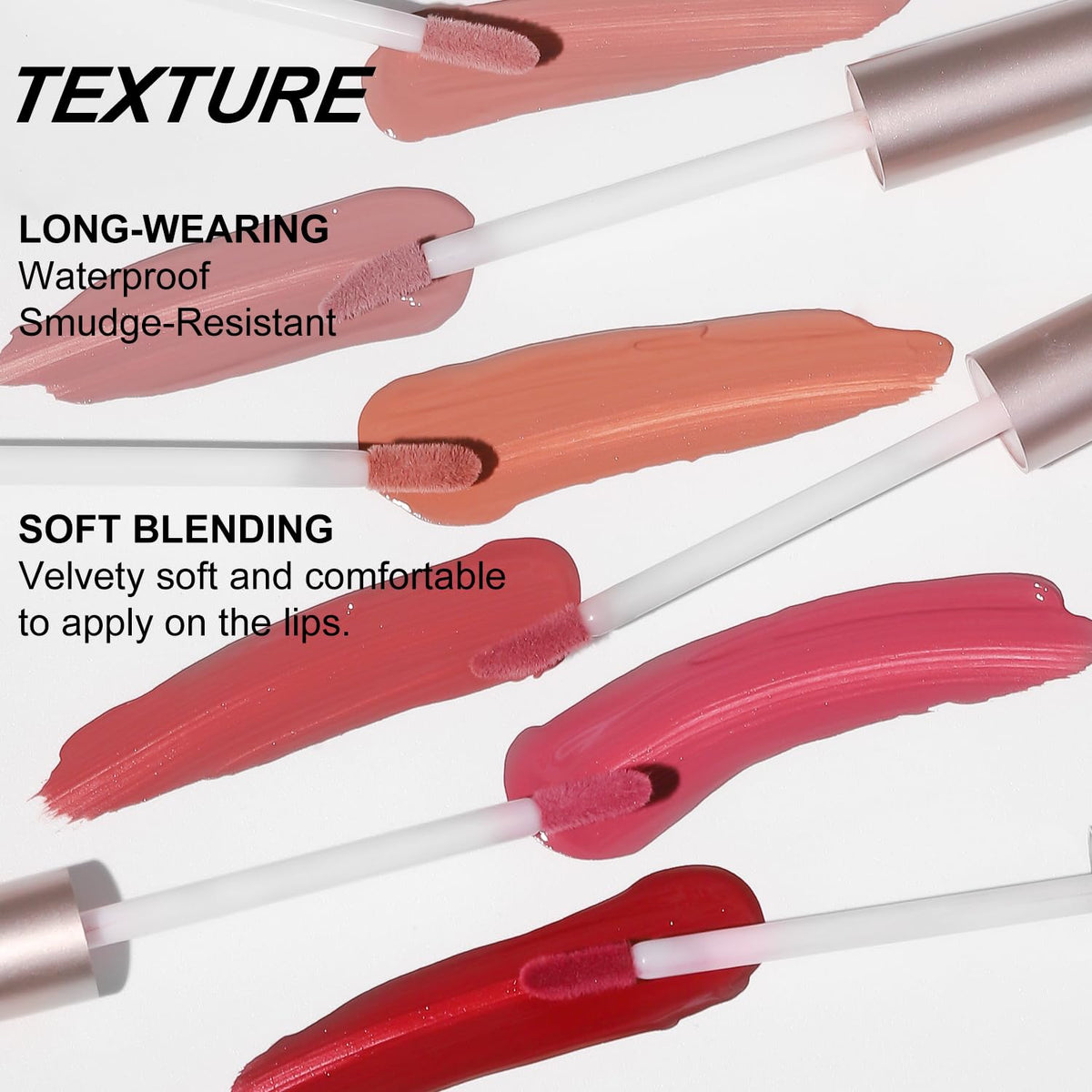 6-Pc Matte Long-Lasting Nude Liquid Lipstick Set, Long-Lasting