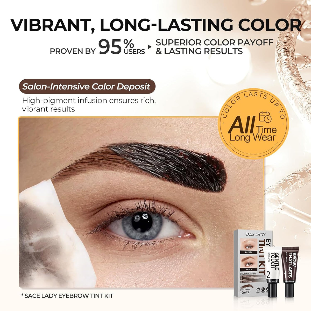 Black Eyebrow Color Kit  Long Last & Waterproof