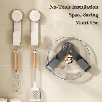 Wall-Mounted Adjustable Pot Lid Rack – No-Drill Space-Saving
