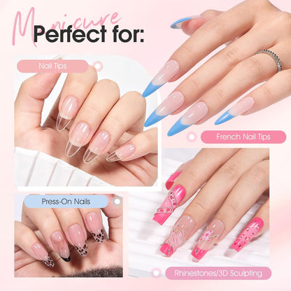 Semi Solid Nail Glue Set for Press On Nails with Nail Debonding Agent Remover