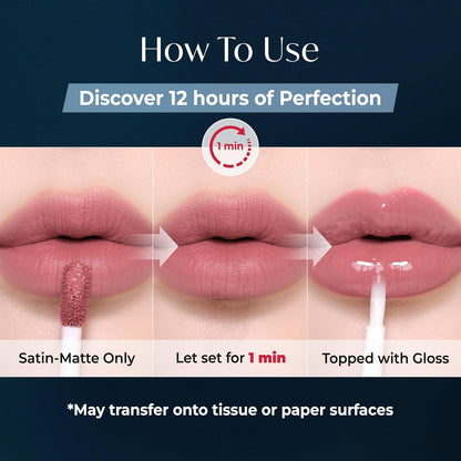 2-in-1 Dual Ended Lip Stain & Lip Oil for Moisturizing & Glossy Finish