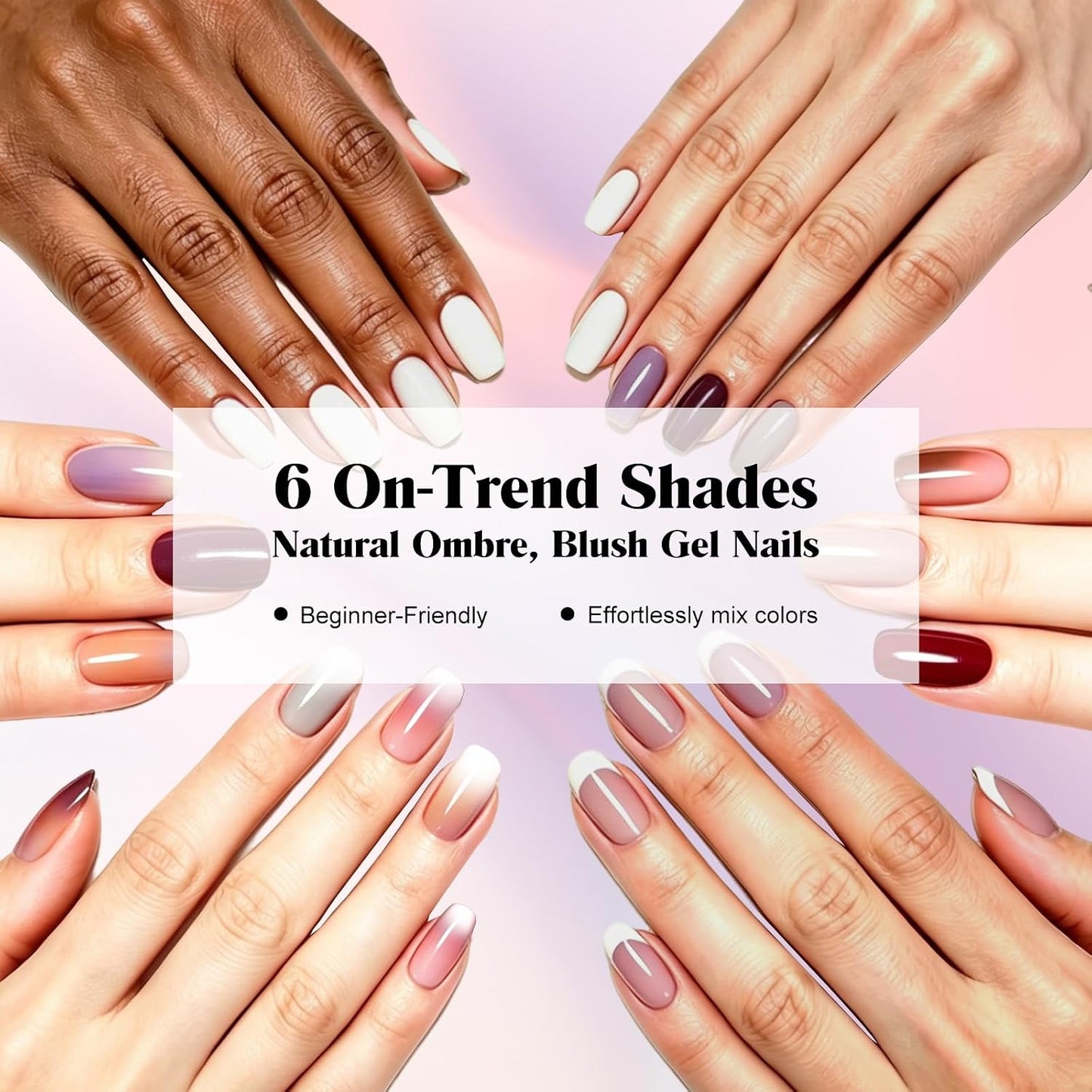 6 Color Cushion Gradient Painting-Ombre Nail Patting Gel Polish