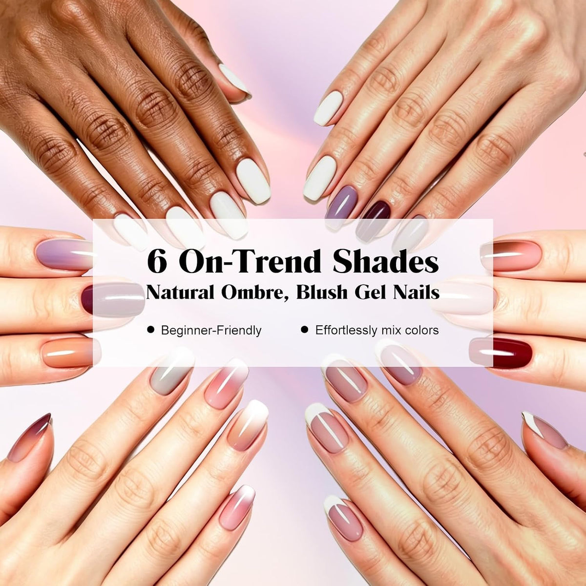 6 Color Cushion Gradient Painting-Ombre Nail Patting Gel Polish