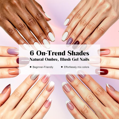 6 Color Cushion Gradient Painting-Ombre Nail Patting Gel Polish